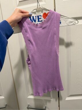 Zara Lilac Ribbed Crewneck Tank